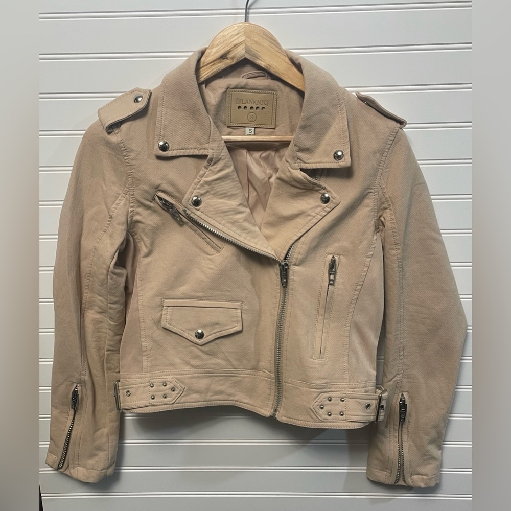 Blank NYC Women's Tan Beige Moto Jacket Small